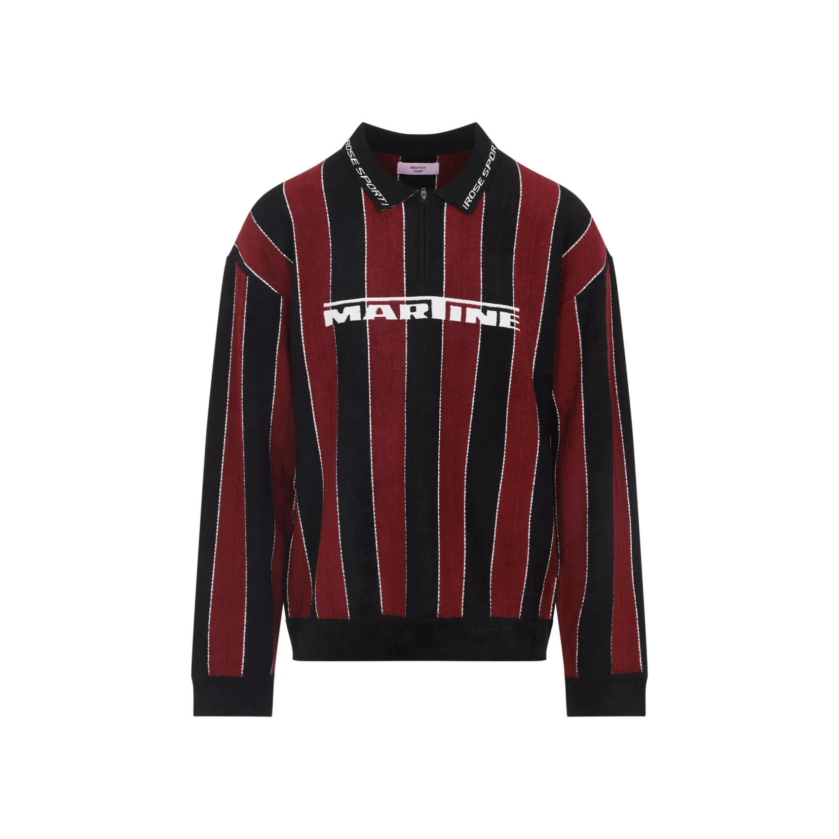 Black And Burgundy Sporty Logo Viscose Polo