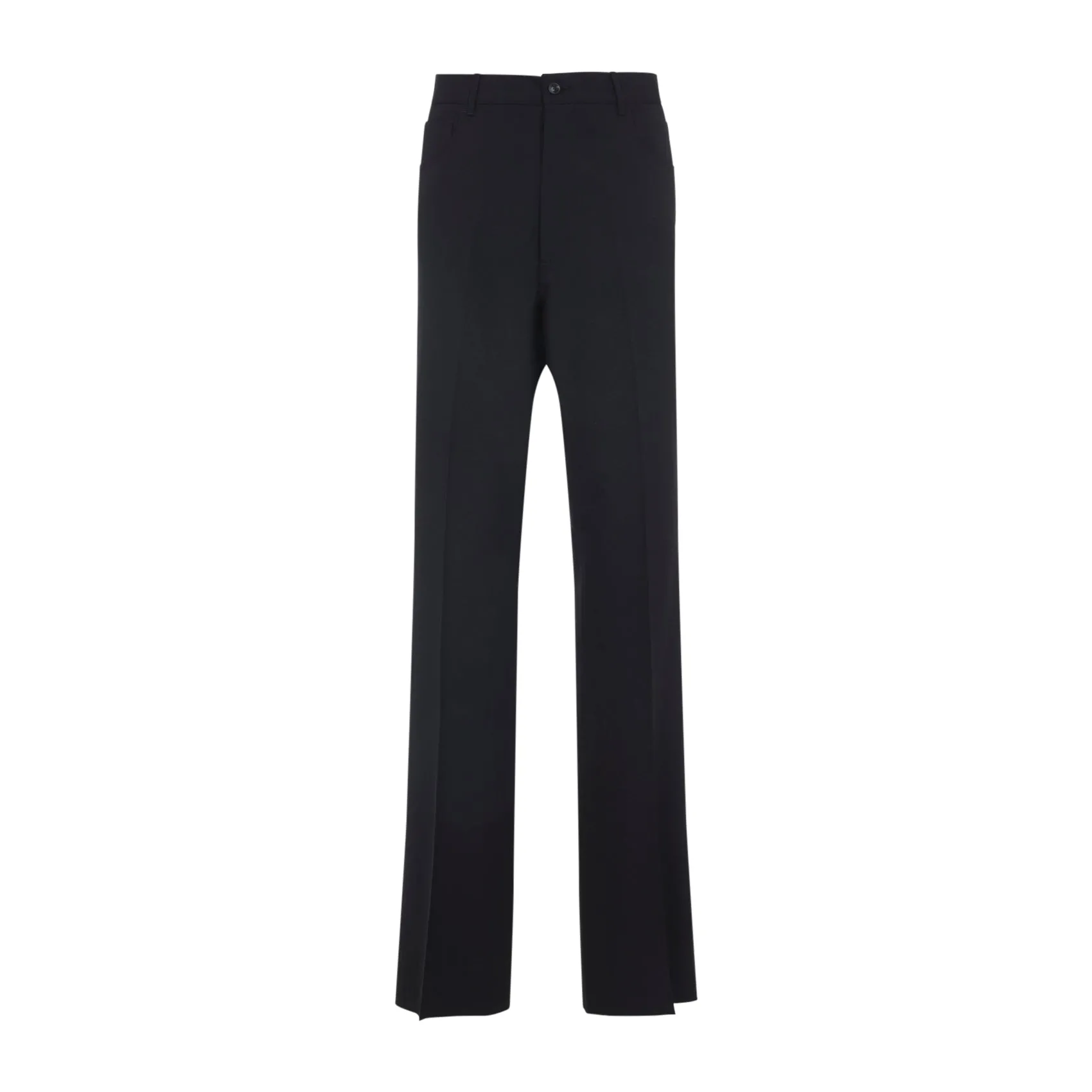 Black Boot Cut Polyester Pants