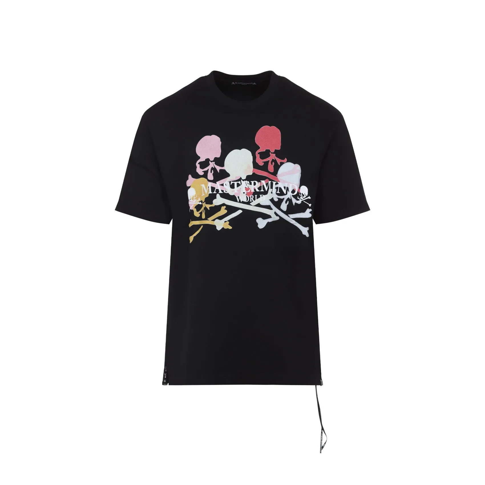 Black Cotton Multi Skull Short Sleeves Tee