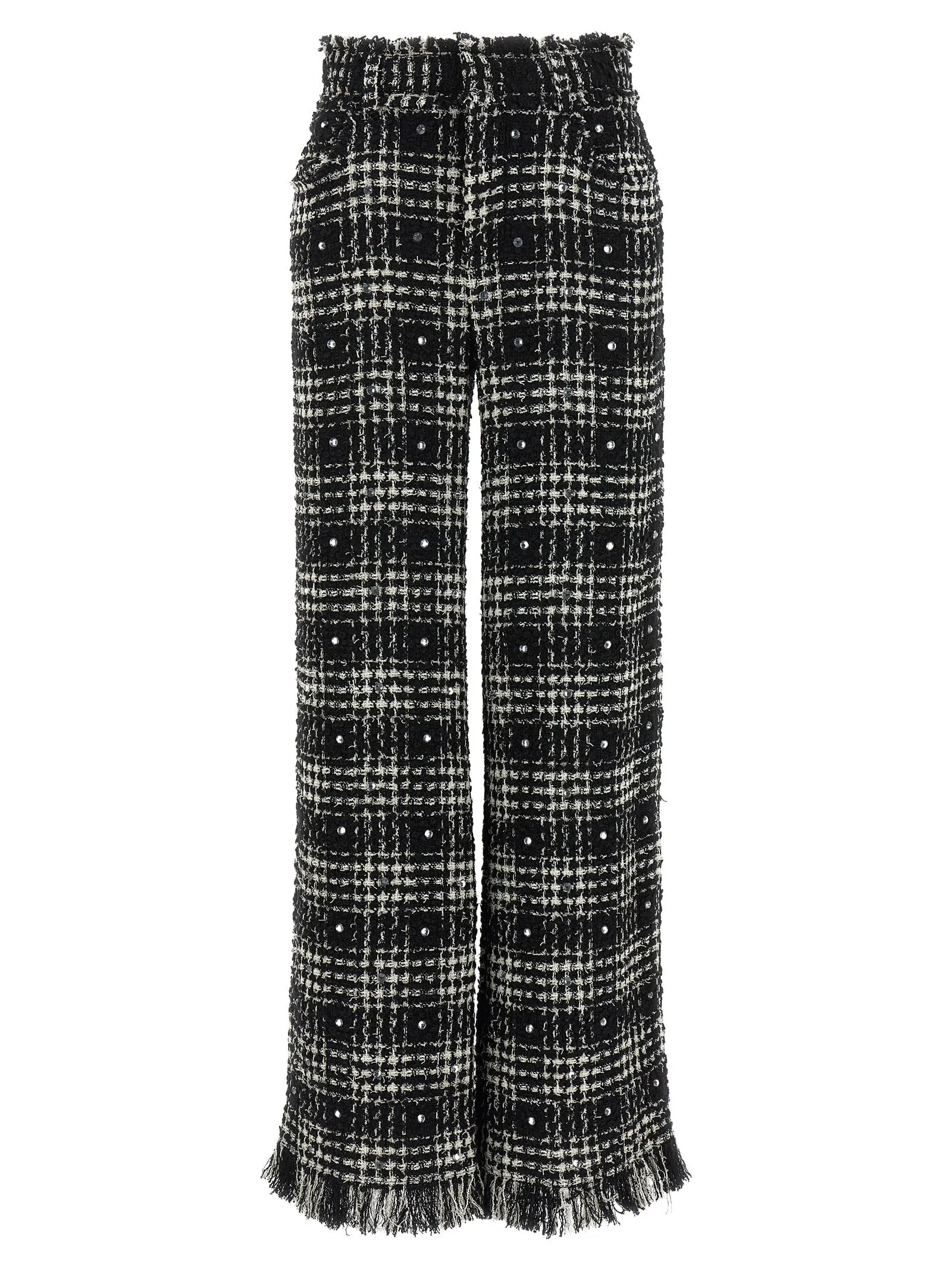 Prince Of Wales Pantaloni Bianco/Nero