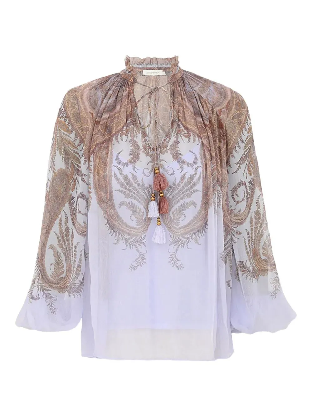 White Dragonfly Floral Cotton Cuban Collar Shirt