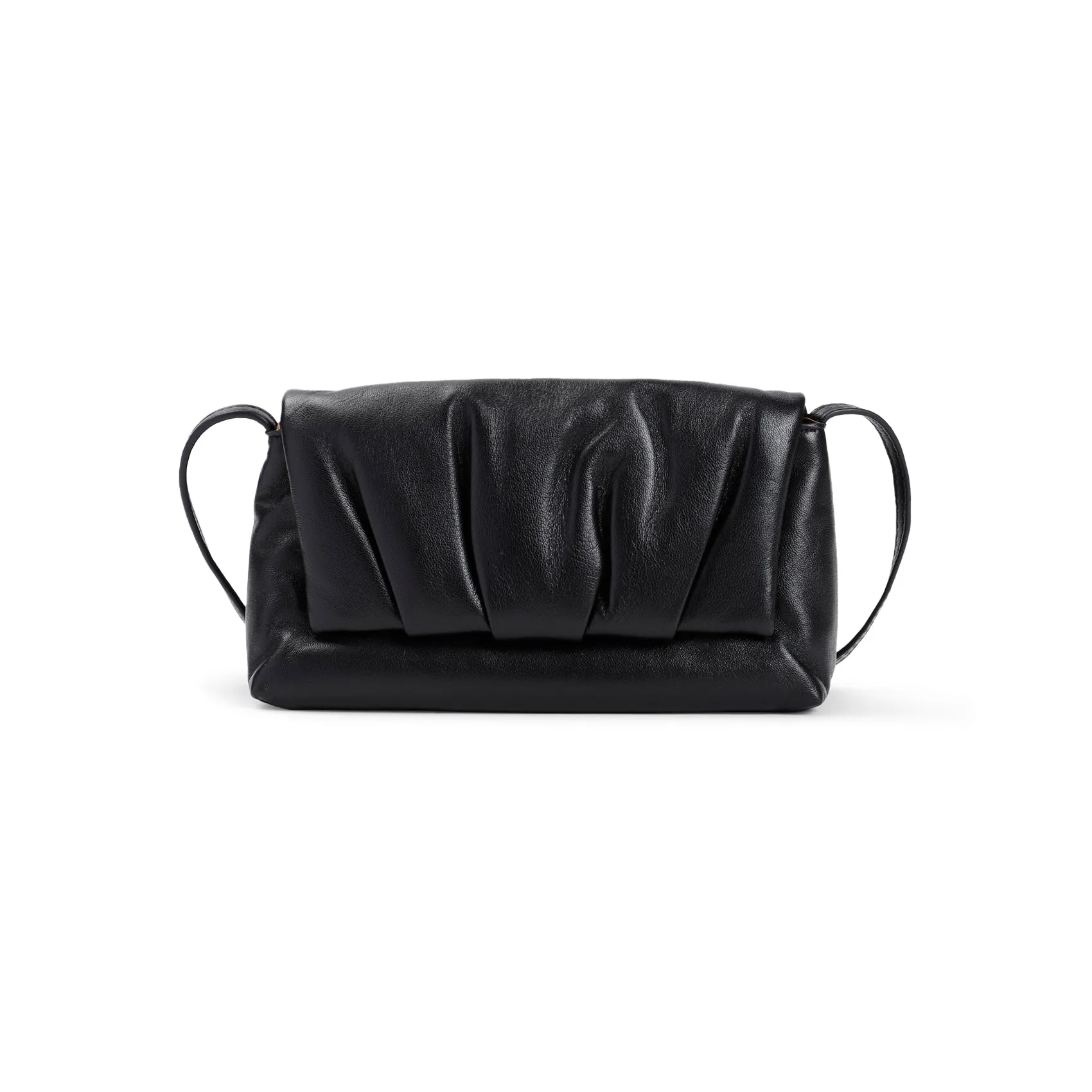 Black Leather Pillow Shoulder Bag