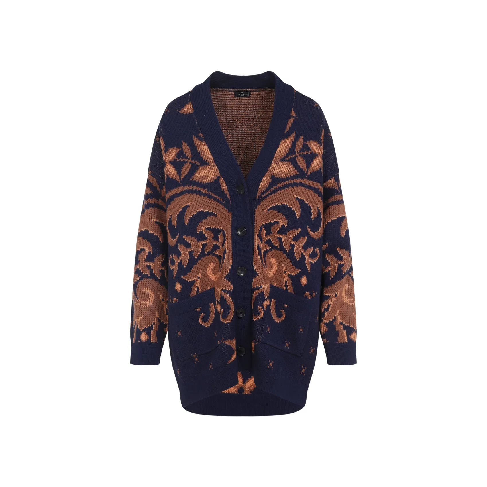 Blue Wool Knitwear Cardigan