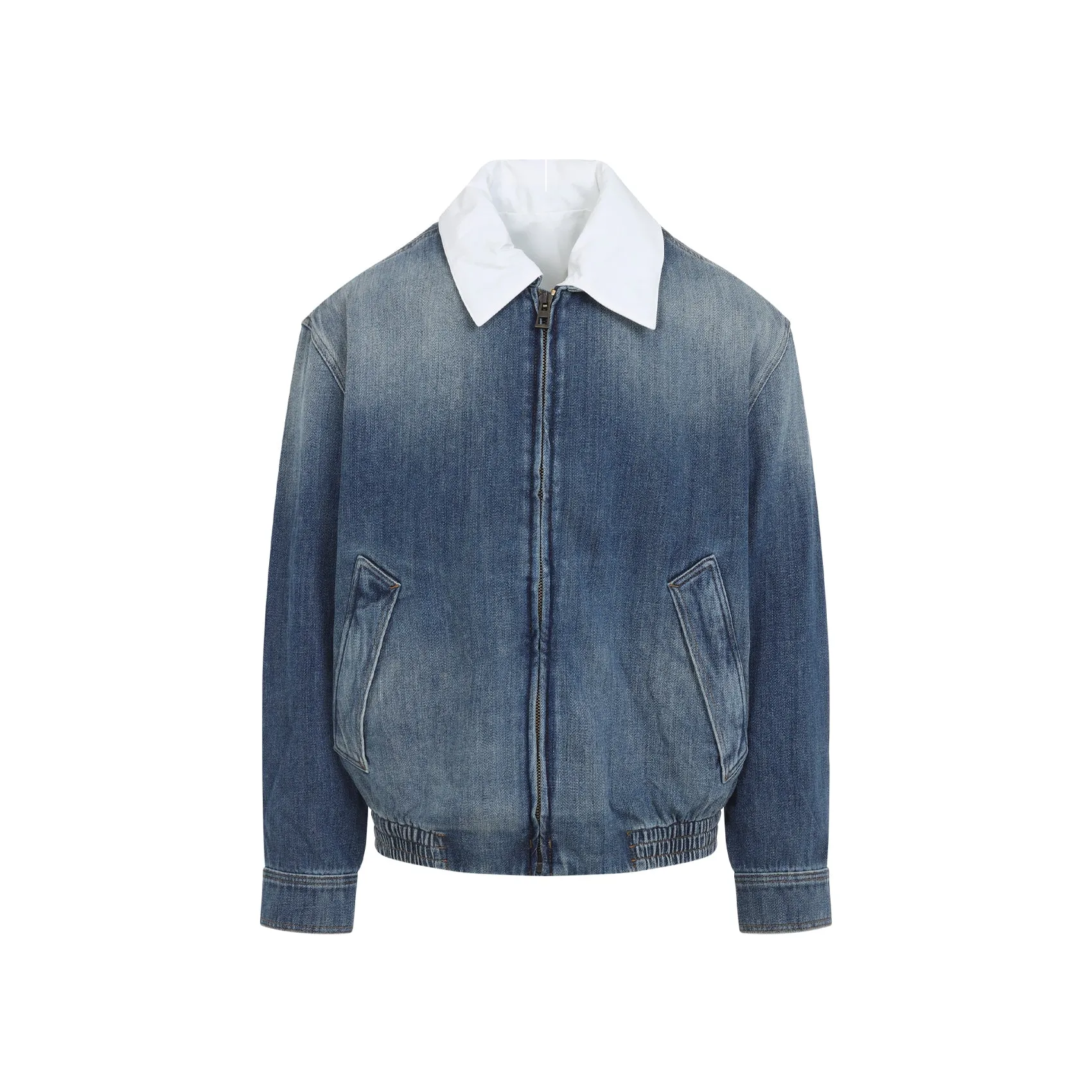 Blue Zip-Up Cotton Jacket