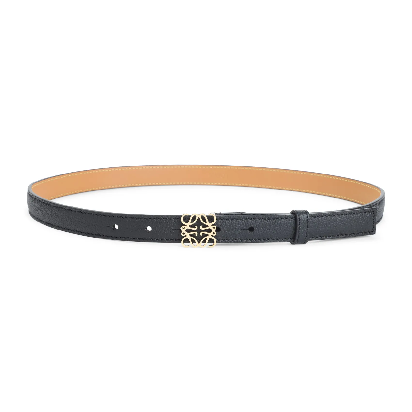 Black Calfskin Anagram 2cm Belt
