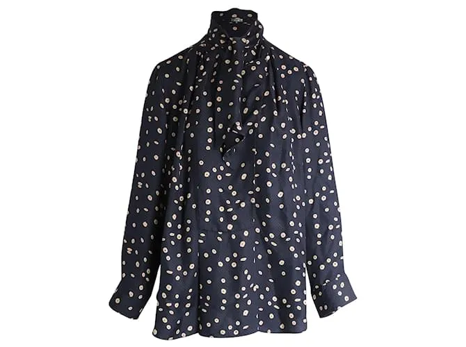 Camicetta Isabel Marant a pois in seta nera Nero