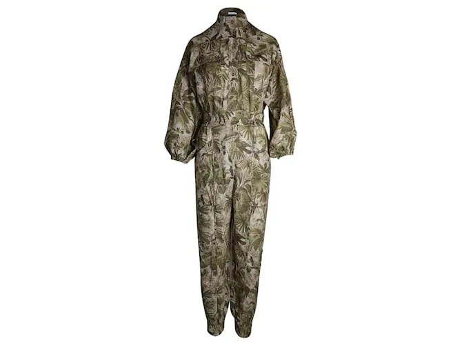 Tuta Zimmermann Bellitude con stampa floreale in lino verde