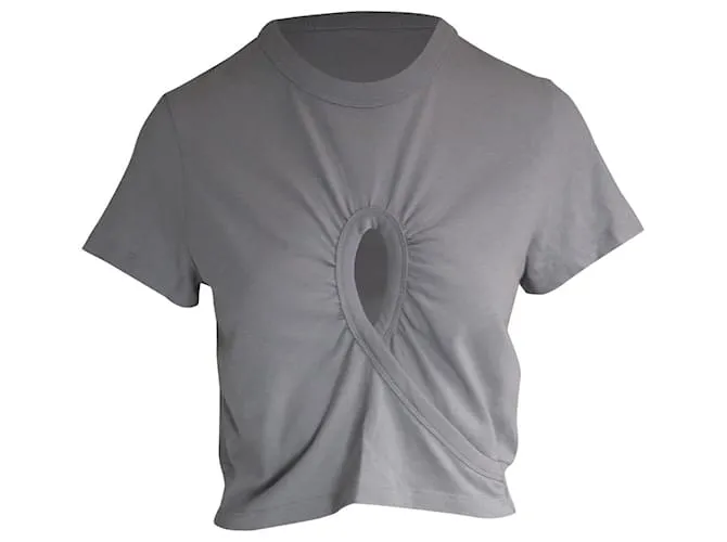T-shirt Alexander Wang con cut-out frontale in cotone grigio