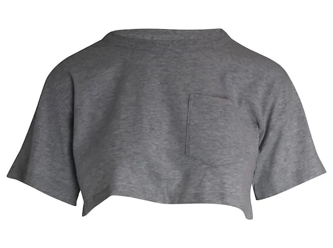 T-shirt cropped di Alexander Wang in cotone grigio