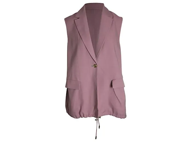 Gilet lungo con bottoni Acne Studios in viscosa rosa pastello