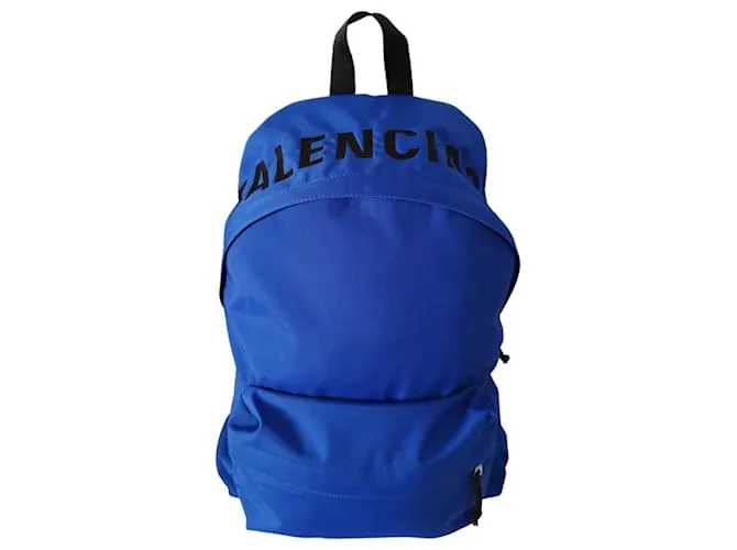 Zaino Balenciaga Wheel in nylon blu