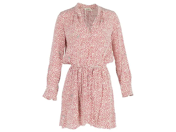 Abito Rinka con stampa cuori Zadig & Voltaire in seta rossa Rosso