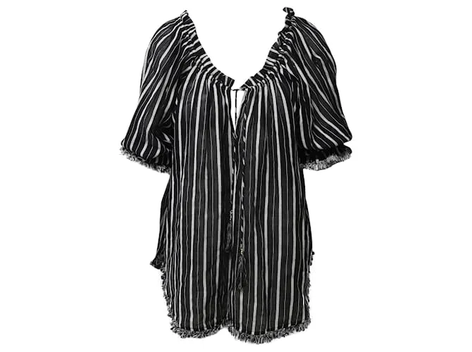 Mini abito Zimmermann Bohemian con spalle scoperte in cotone multicolore Stampa python