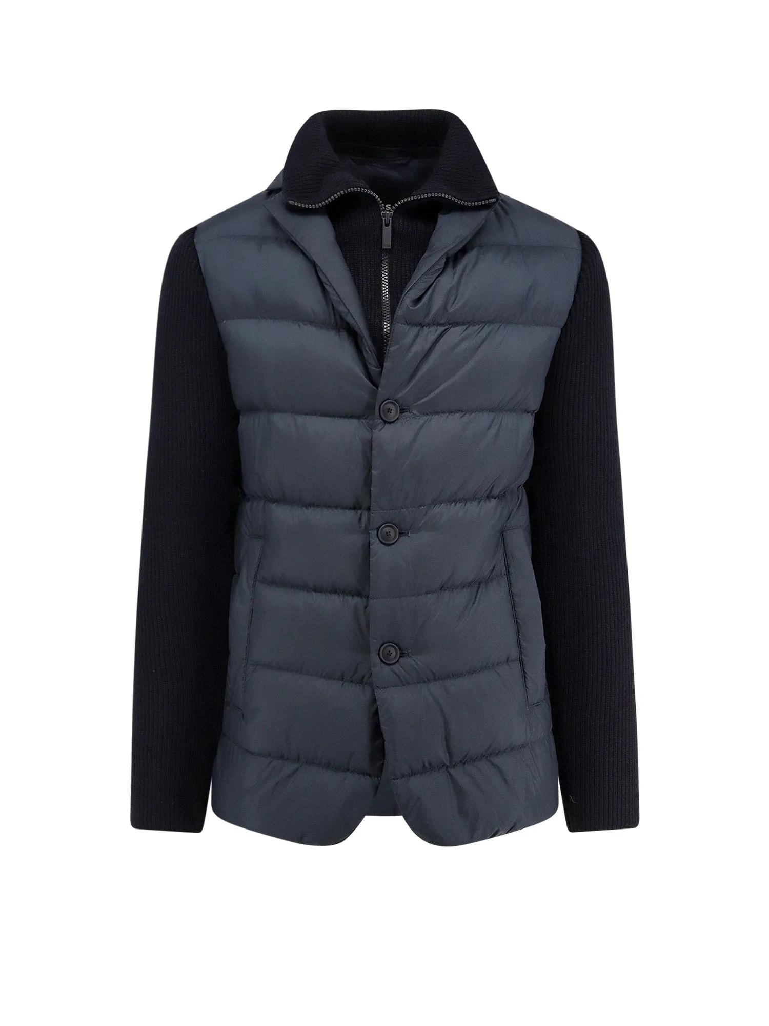 Hanry Down Jacket With Knitted Details