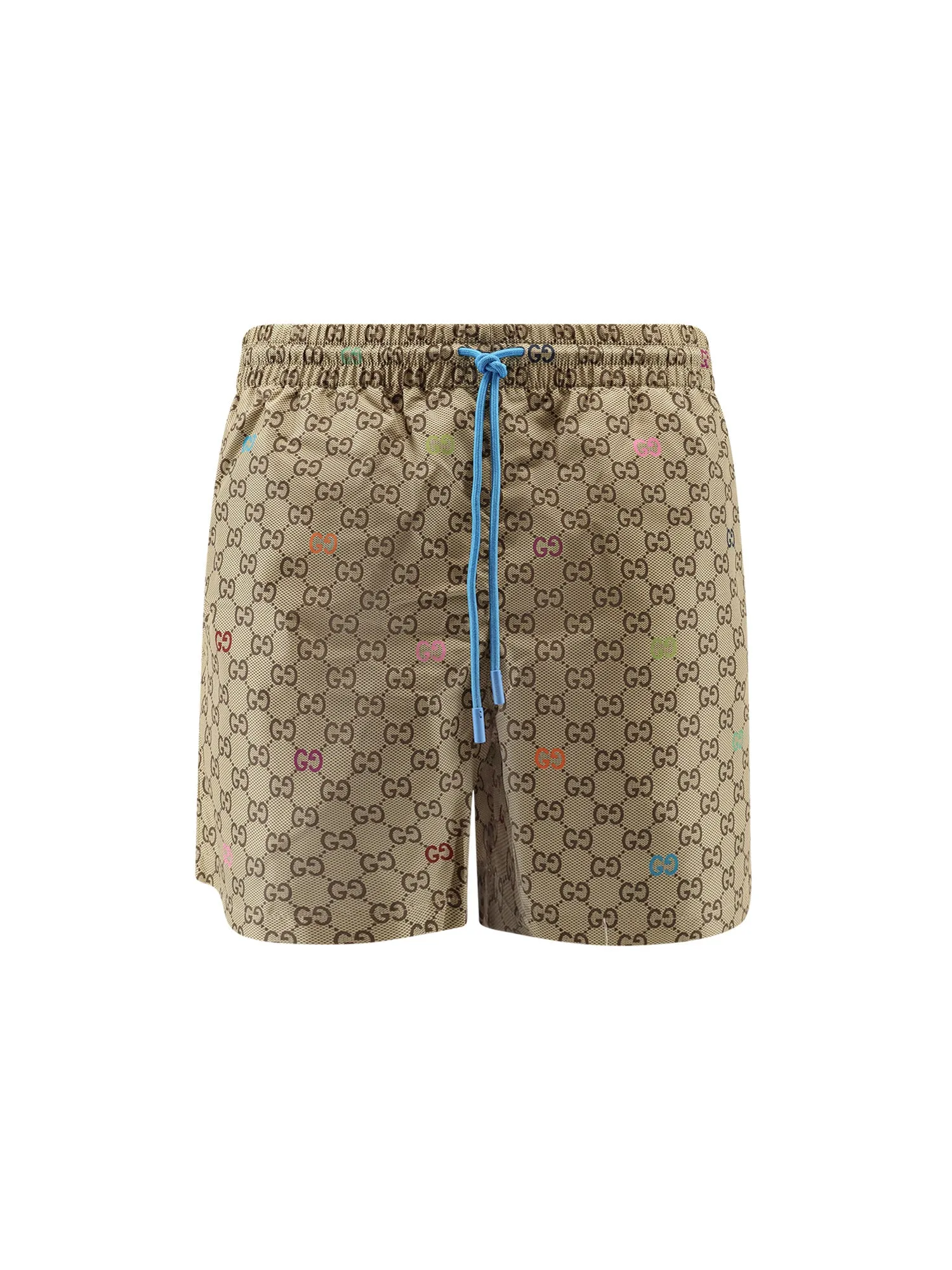 Nylon Swim Trunks With All-Over Gg Logo