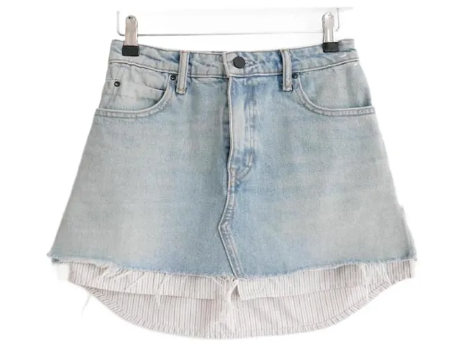 Gonna in denim a strati di Alexander Wang Blu chiaro