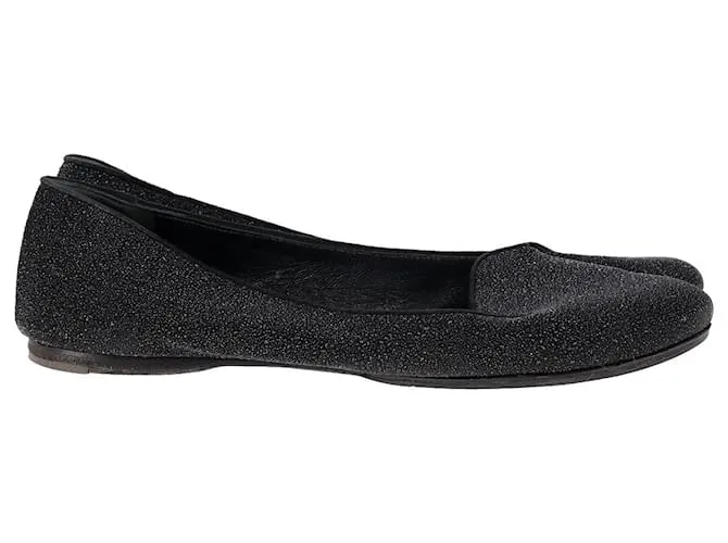 Ballerine scintillanti Saint Laurent in nero glitter