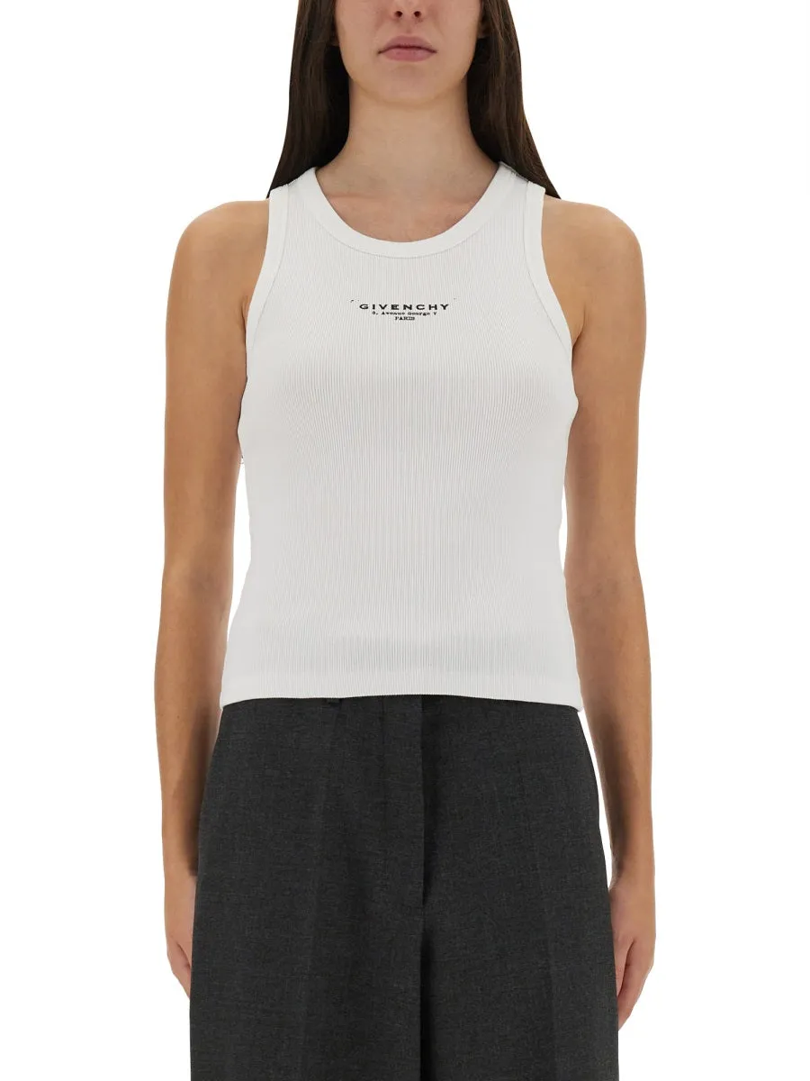 Slim Tank Top With Logo Print