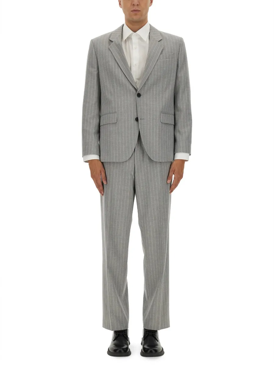 Slim Fit Suit With Striped Pattern