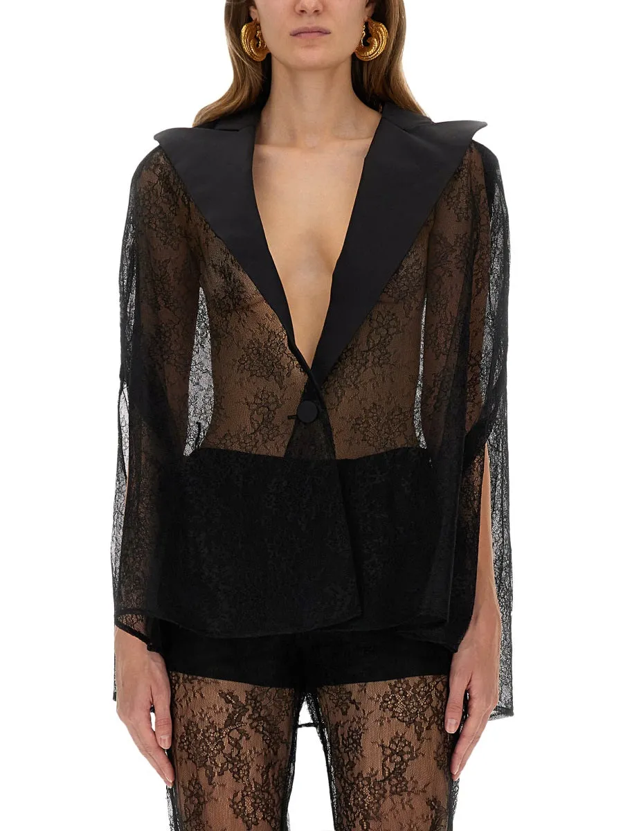 Blazer-Inspired Lace Cape