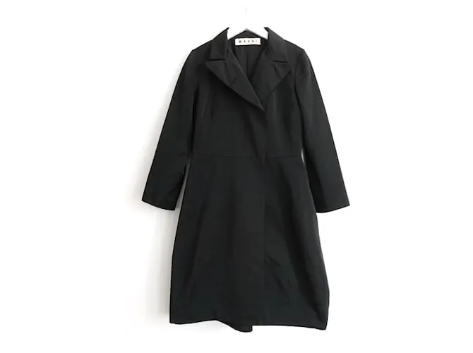 Cappotto leggero in raso nero Marni