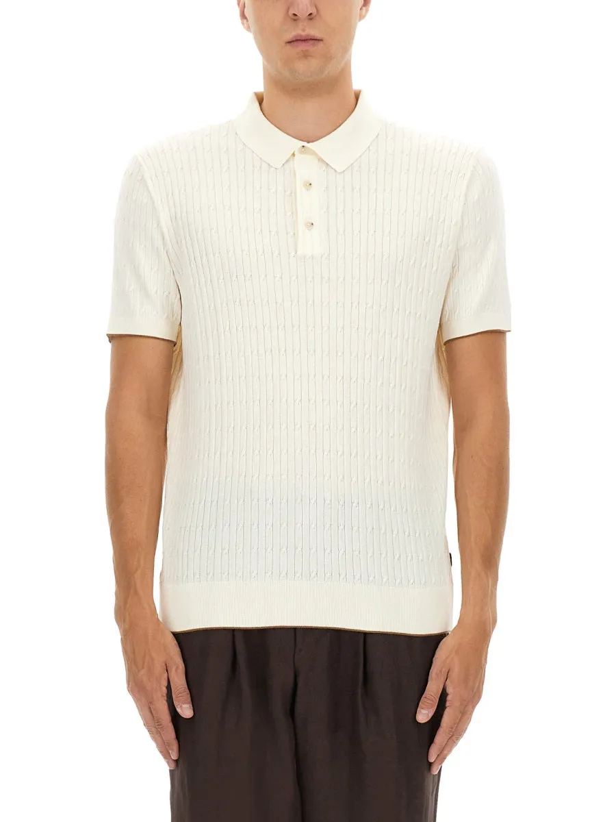 Silk And Cotton Braided Polo Shirt