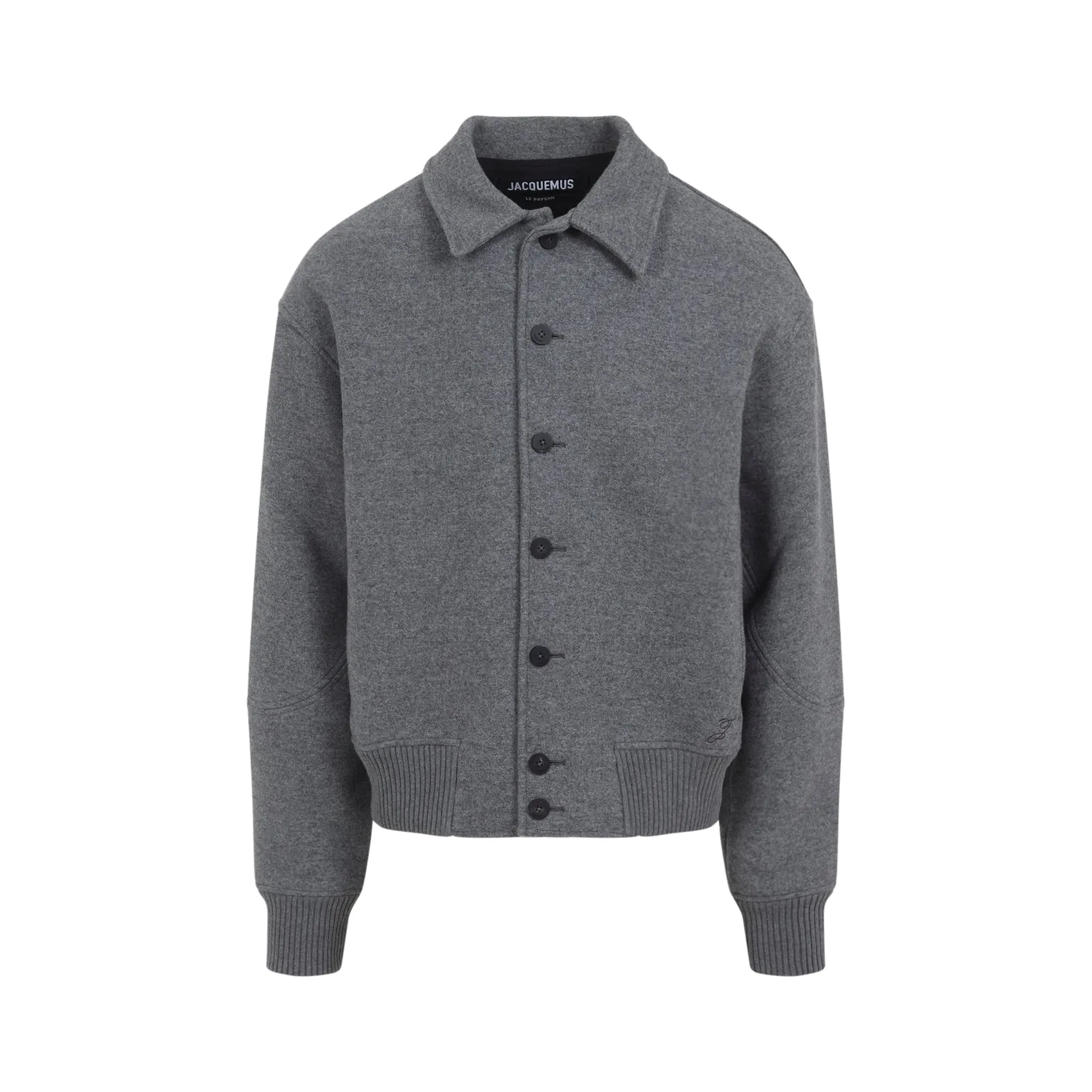 Grey Le Bomber Feltro Wool Jacket