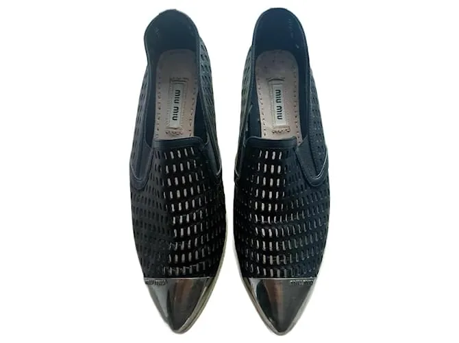 Scarpe con plateau Miu Miu Nero Argento