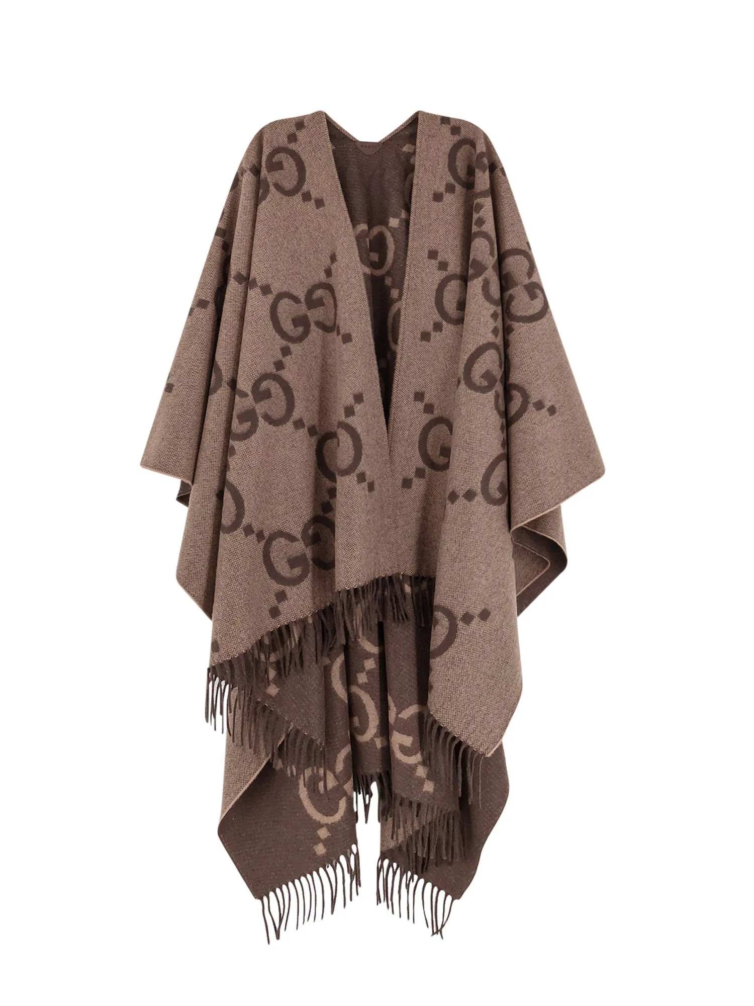 Reversible Jumbo Gg Cashmere Cape