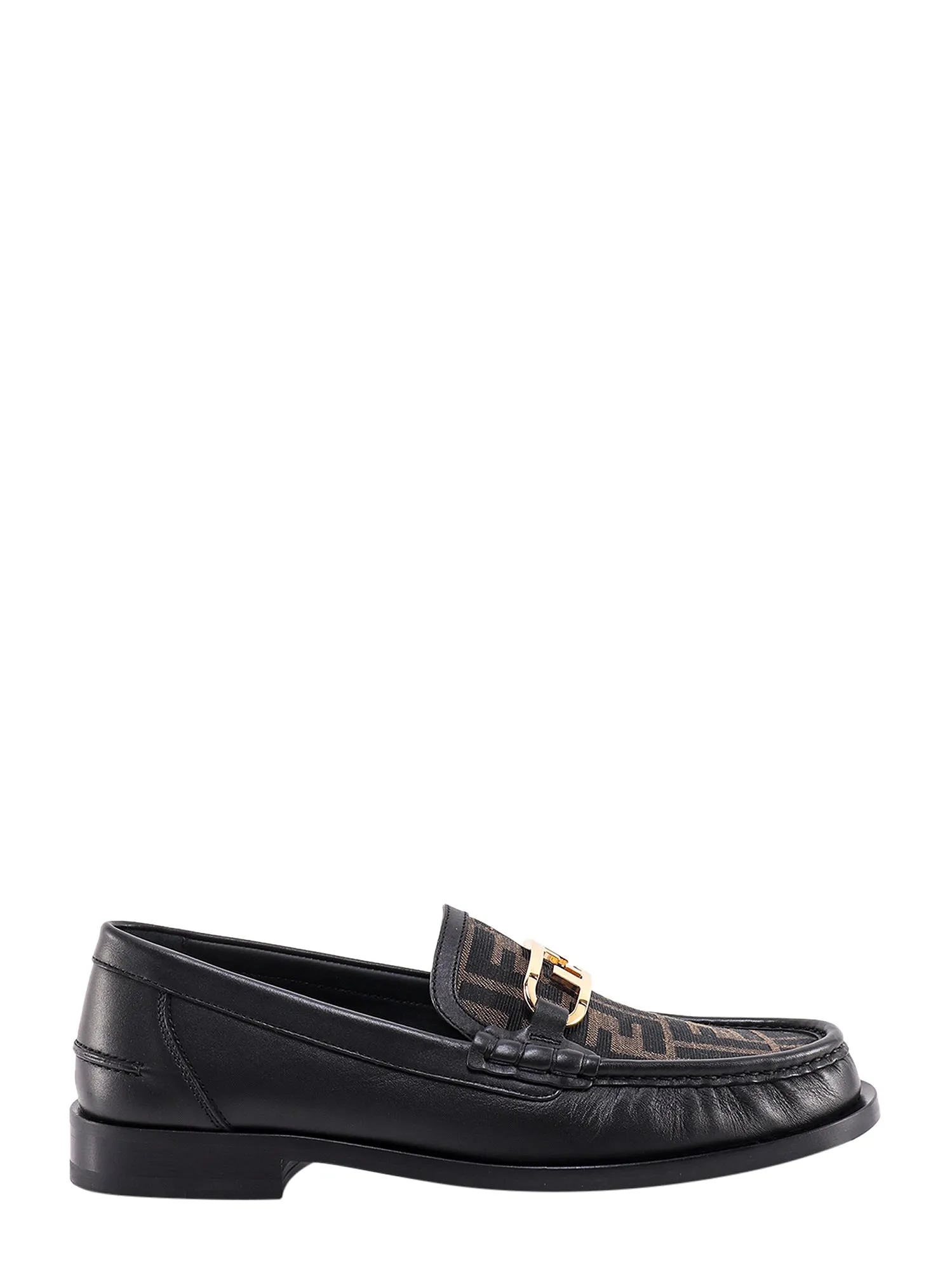 Fendi O' Lock Leather Loafer With Ff Insert