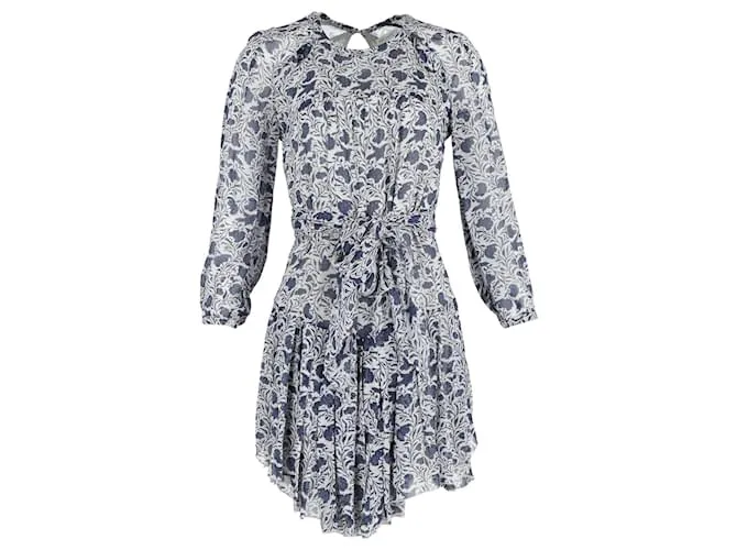 Miniabito stampato Isabel Marant in seta blu