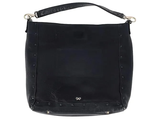 Borsa Hobo con borchie Anya Hindmarch in pelle blu navy