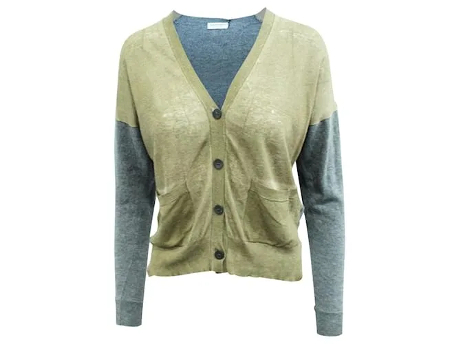 Dries Van Noten Cardigan grigio e marrone