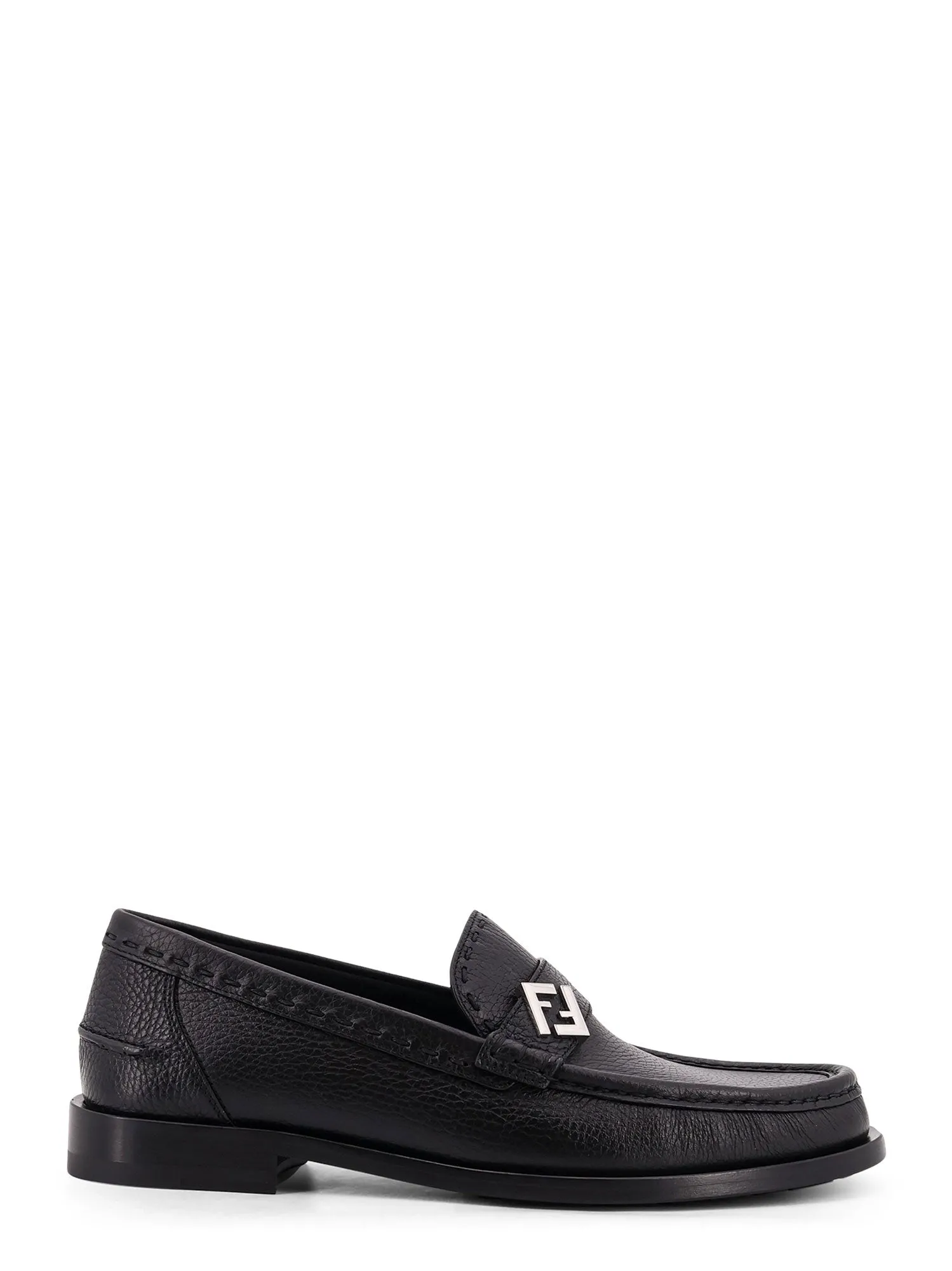 Ff Metal Leather Loafers