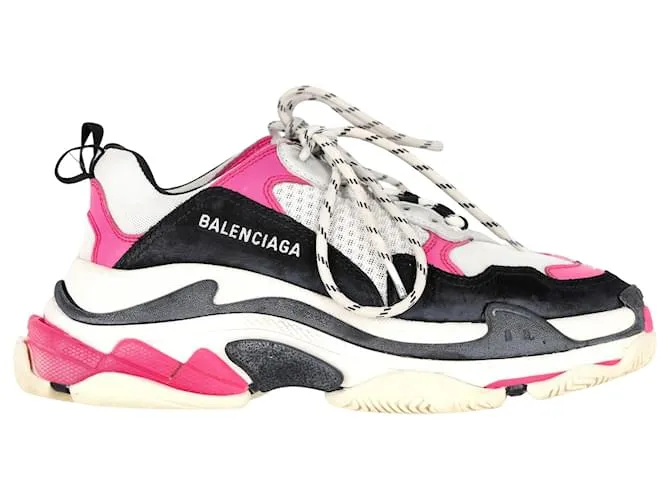 Scarpe da ginnastica Balenciaga Triple S in rosa/White/Poliuretano nero