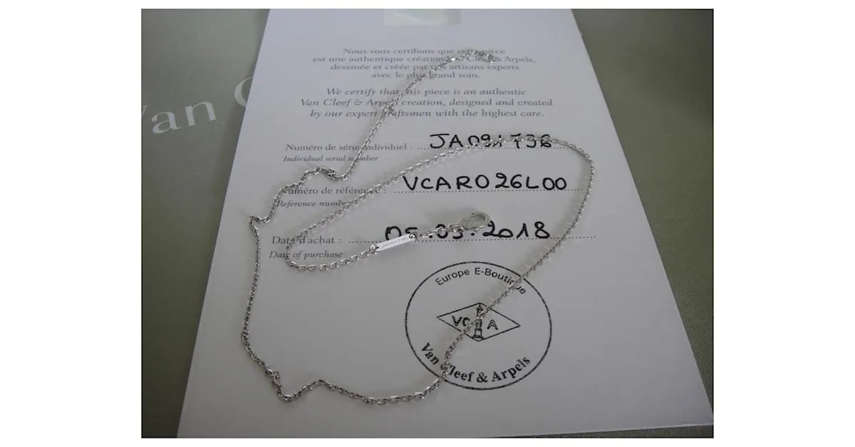 Van Cleef & Arpels Collana Catena Forzatina 42 cm Bianco