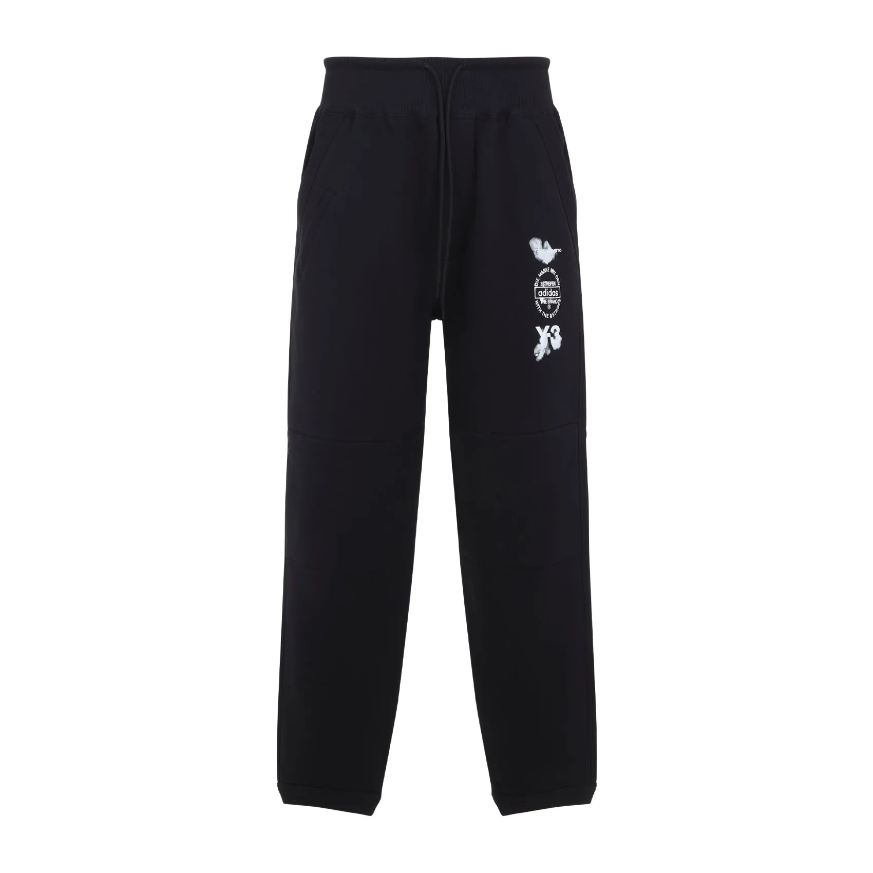 Black Cuffed Cotton Track Pants
