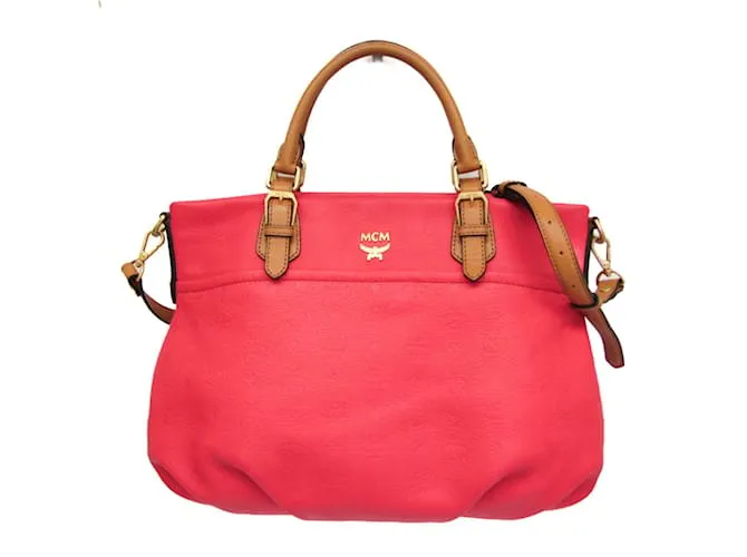 Borsa a mano e borsa a spalla in pelle MCM per donne Marrone Rosa