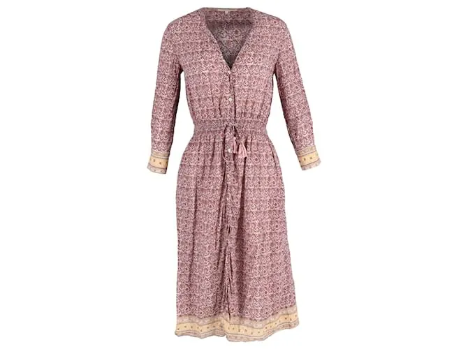 Abito midi in garza stampata Vanessa Bruno in viscosa rossa