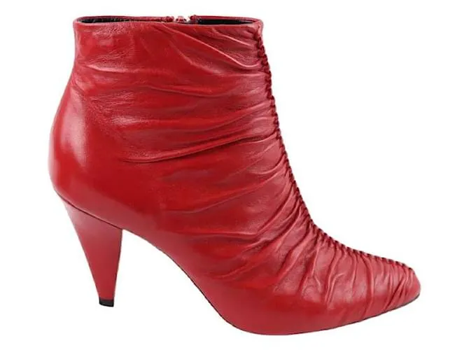 Céline Stivali di pelle Rosso