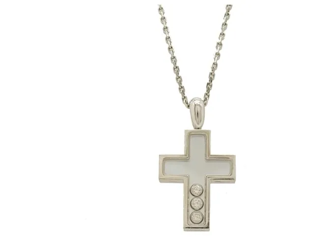 Collana croce Happy Diamonds in oro bianco K18 Chopard 79/4009/01
