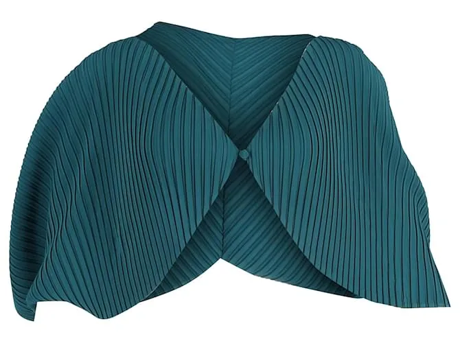 Giacca plissettata Issey Miyake in poliestere verde