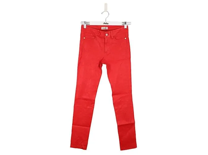 Zadig & Voltaire Pantaloni slim in pelle Rosso