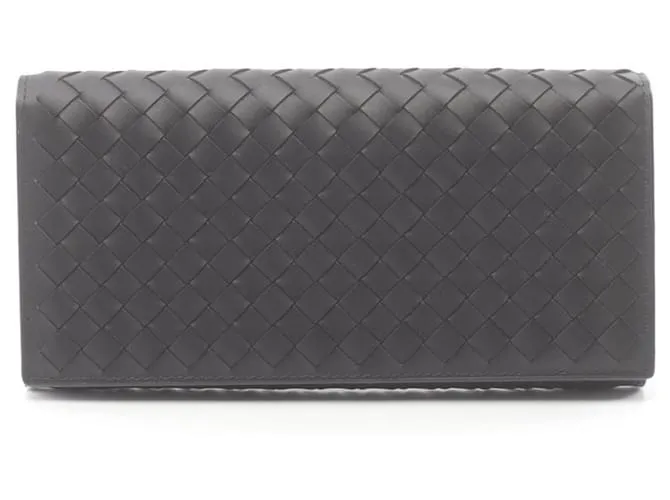 Portafoglio lungo bi-fold Intrecciato di Bottega Veneta Nero