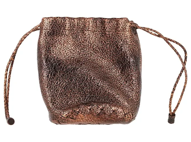 Borsa a sacchetto Bottega Veneta in pelle Cervo bronzo Metallico