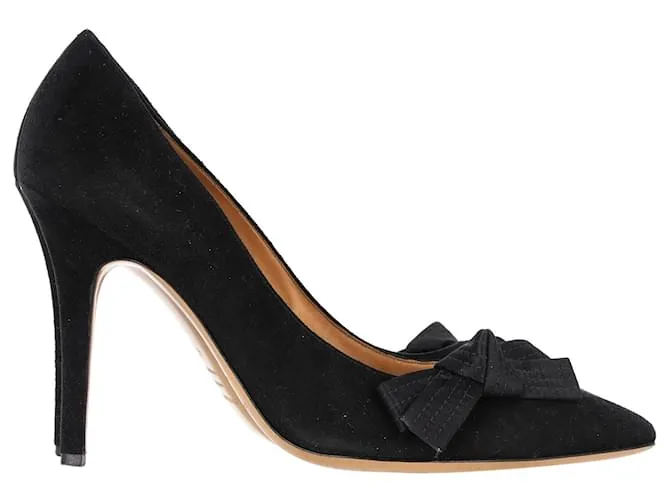 Pumps Poppy con dettaglio a fiocco in suede nero di Isabel Marant