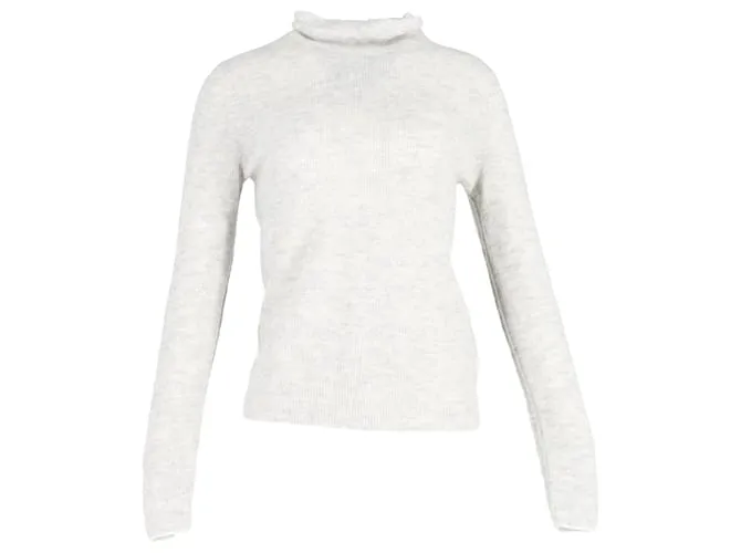 Maglione in lana grigia a collo alto a coste di Acne Studios Grigio