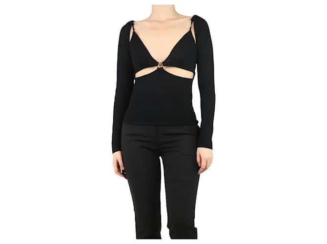 Cult Gaia Top in maglia stretch nera Kenzie con ritagli - taglia L Nero