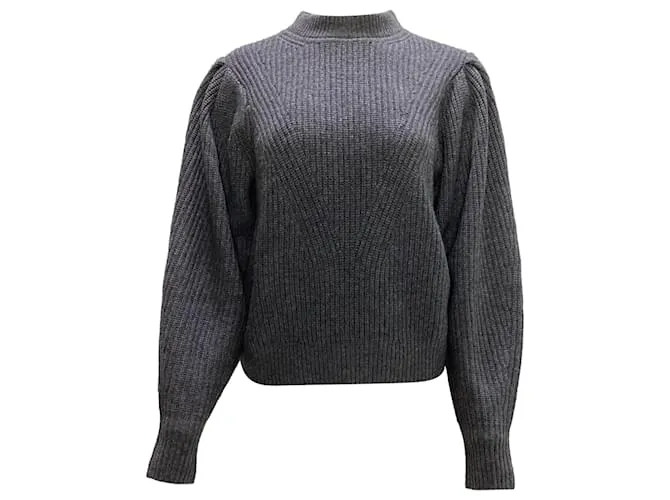 Maglione a collo alto con maniche a sbuffo Isabel Marant in lana grigia Grigio