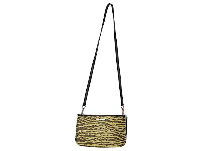 Borsa a tracolla doppia pochette Kenzo in tela multicolore e pelle